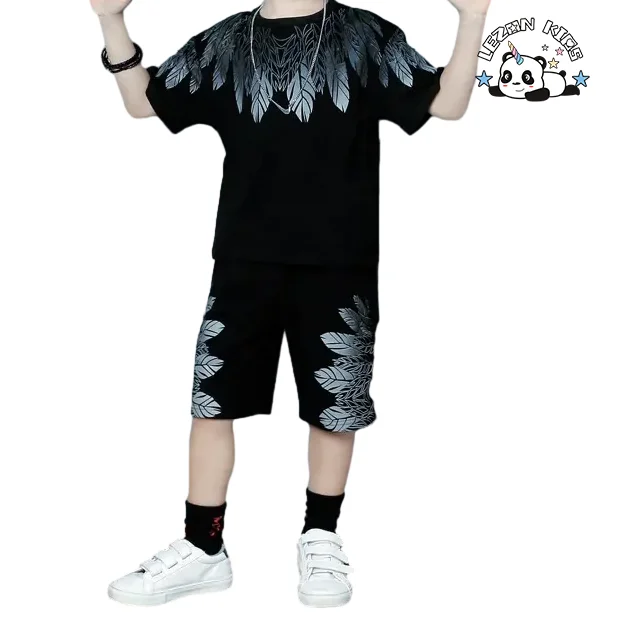 LEZONKIDS - Baby Boys Sets Summer Kids Clothes Sets Short Sleeve T-shirt+Short Pants Sports Suits  Children Clothing